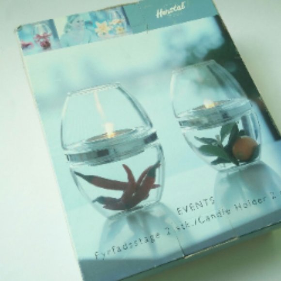 Vintage Herstal Glass Candle Holder 2st. - Picture 6 of 16